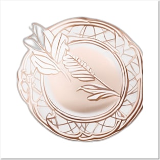 Elegant Rose Gold Botanical Emblem No. 781 Posters and Art